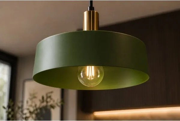 Lustră pe cablu HAKI 3xE27/60W/230V verde/crom lucios