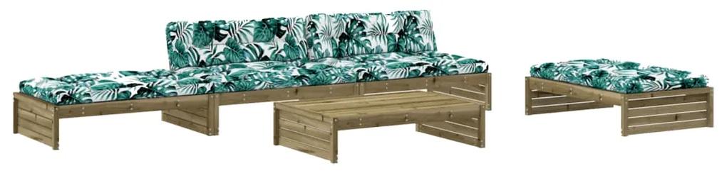 3186150 vidaXL Set mobilier de grădină cu perne, 5 piese, lemn de pin tratat