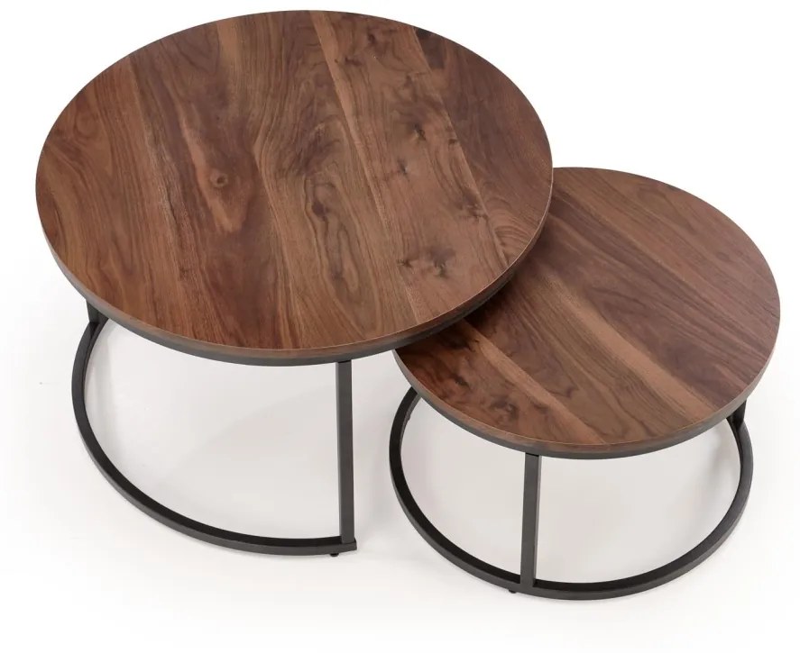 Set 2 mese de cafea Java nuc/negru