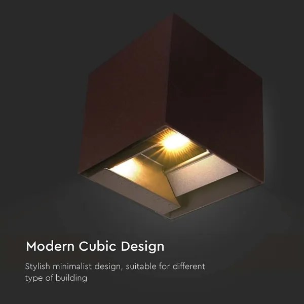 LED lampă solară de perete cu senzor, 9W, 3,7V, 3000/4000/5000K, IP65, maro