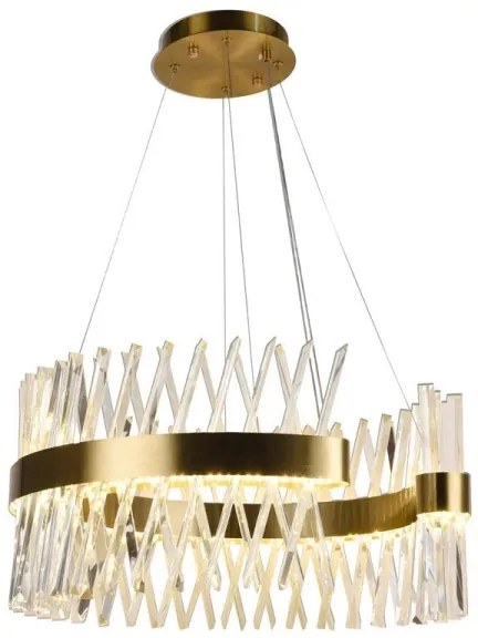 Lustră LED dimabilă pe cablu LED/130W/230V 3000-6500K auriu + telecomandă