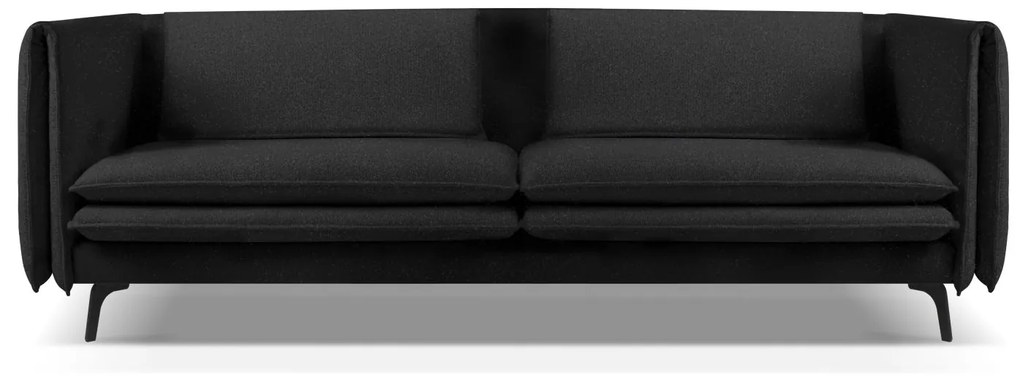 Canapea Vottina cu 4 locuri si tapiterie din tesatura structurala, negru