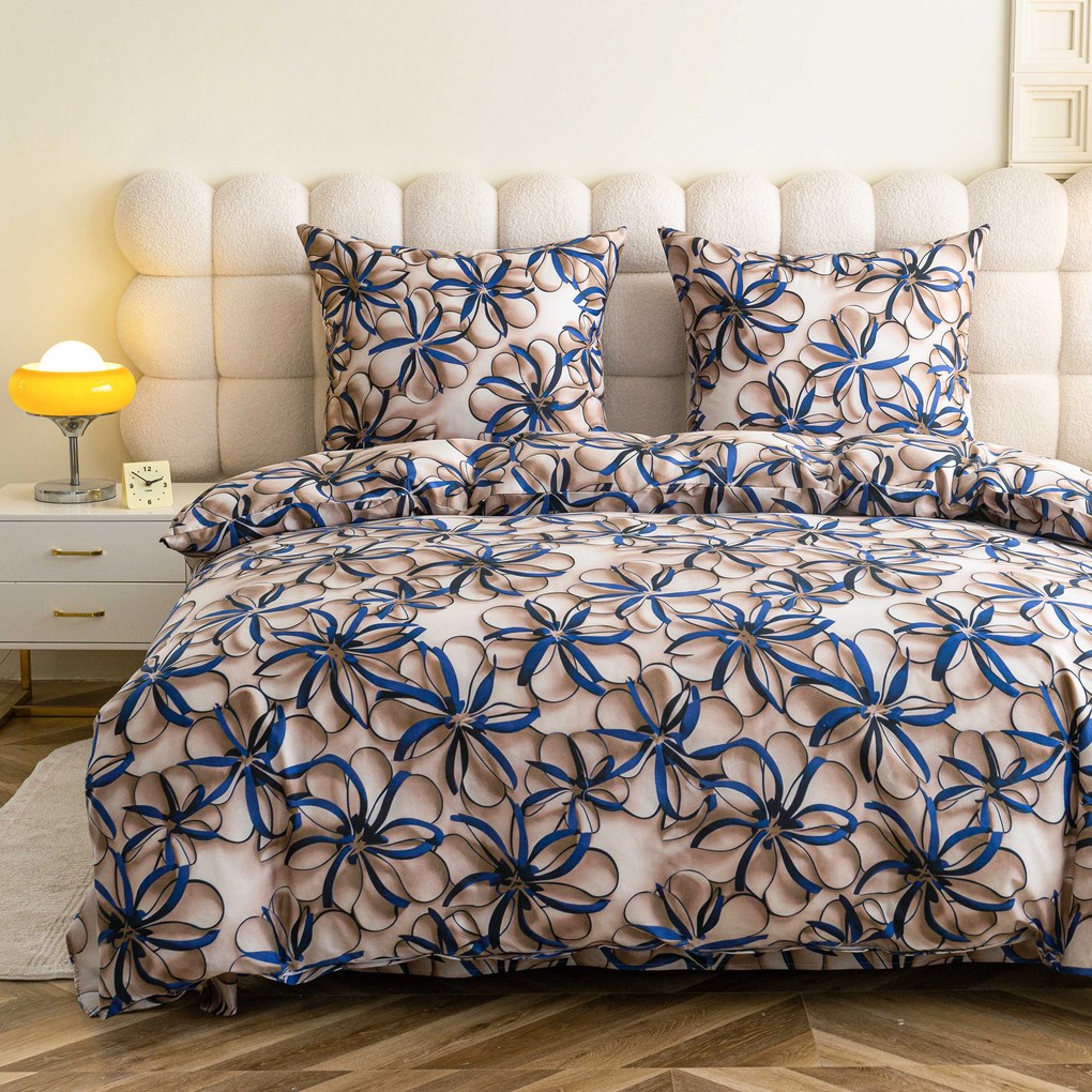 Lenjerie din microfibra FLORVINA bej Dimensiune lenjerie de pat: 2 buc 70 x 90 cm | 200 x 220 cm
