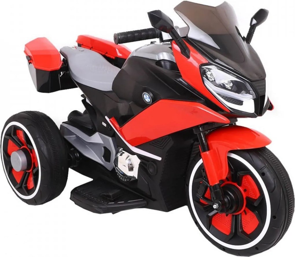Motocicleta Electrica cu Acumulator Pentru Copii NOVOKIDS™ Cairo Motor, 3-8 ani, max 30 kg, Functie Bluetooth, Cu Sunete si Melodii, 3 Roti, Volum
