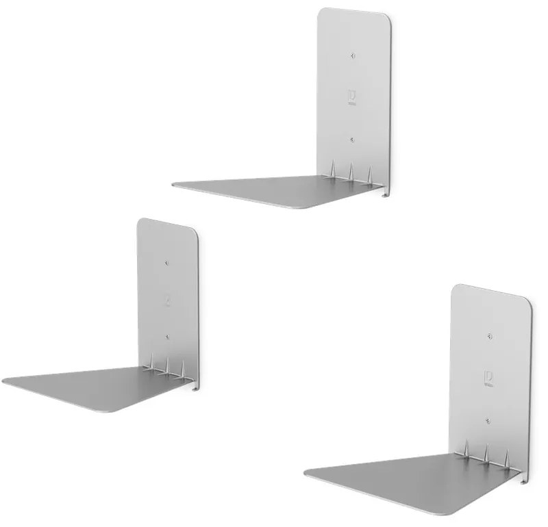 Rafturi argintii 3 buc. din metal 14 cm Conceal – Umbra