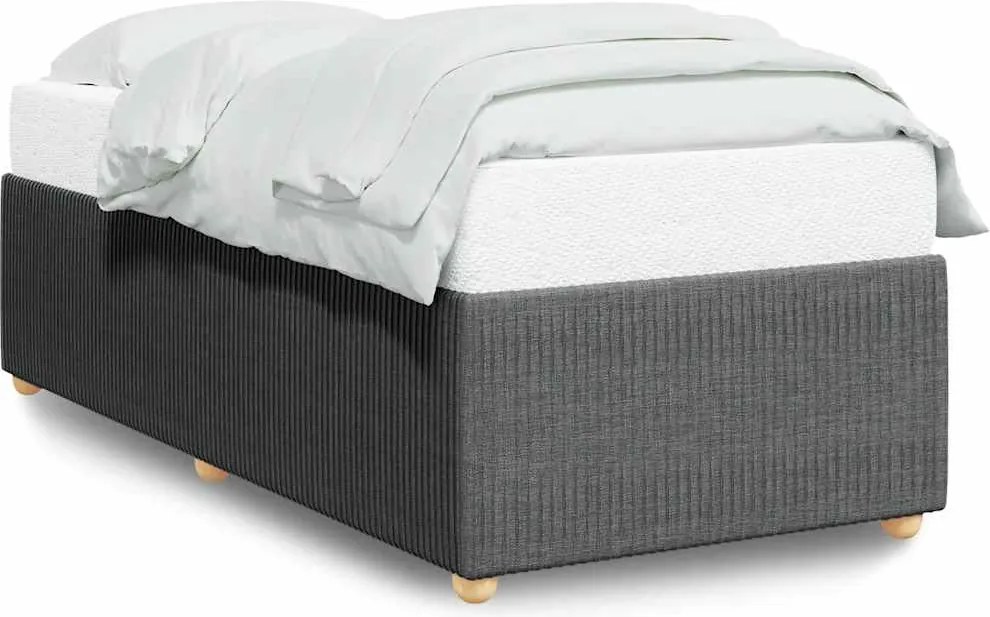 vidaXL Cadru de pat fără saltea, gri închis, 90x190 cm, textil