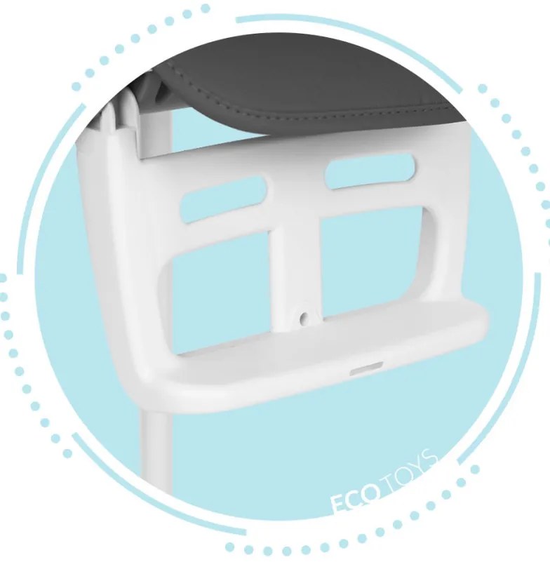 Scaun înalt pliabil 3 în 1 gri