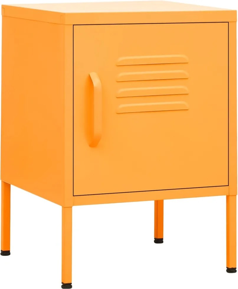 vidaXL Noptieră, galben muștar, 35x35x51 cm oțel