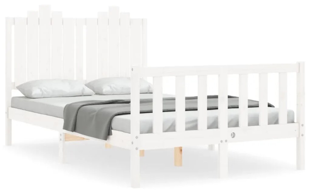 3192267 vidaXL Cadru de pat cu tăblie dublu mic, lemn masiv