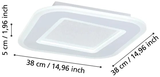 Plafonieră LED dimabilă Eglo 901234 MACCHIONI LED/20W/230V alb + telecomandă