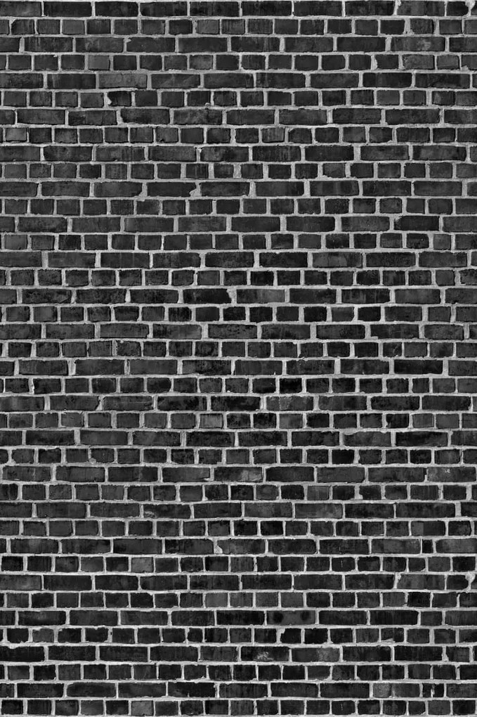 Fototapet, Brick Wall, Black, Rebel Walls
