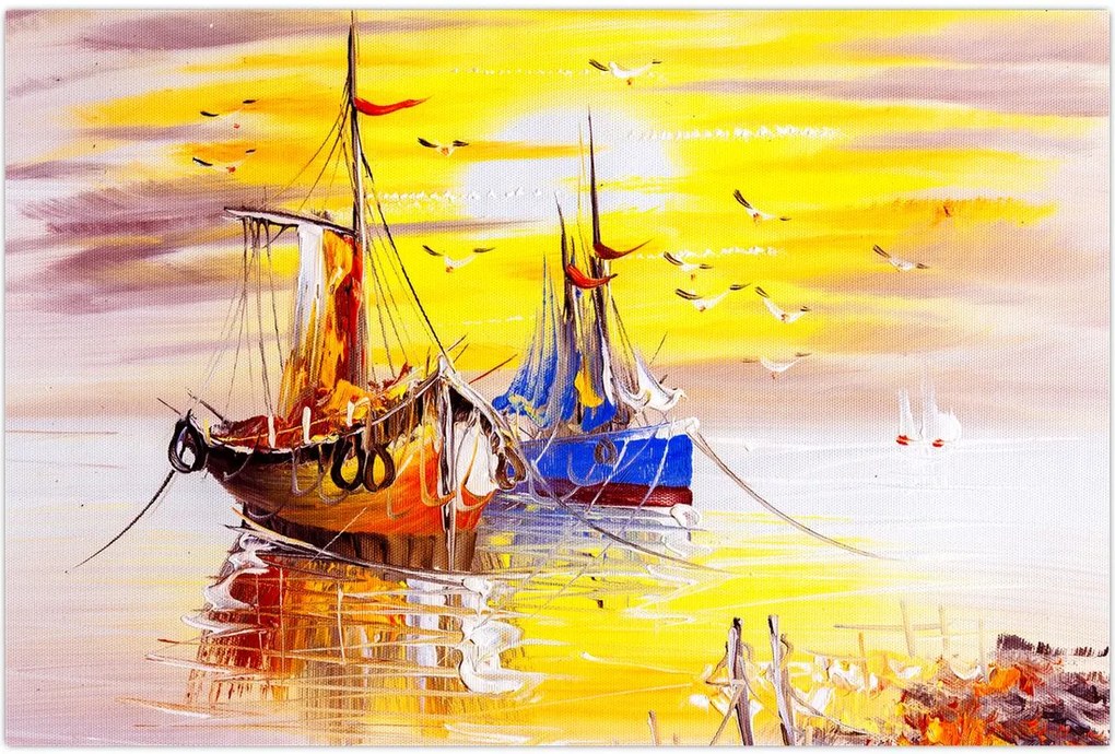 Tablou - Pictură barcă (90x60 cm)