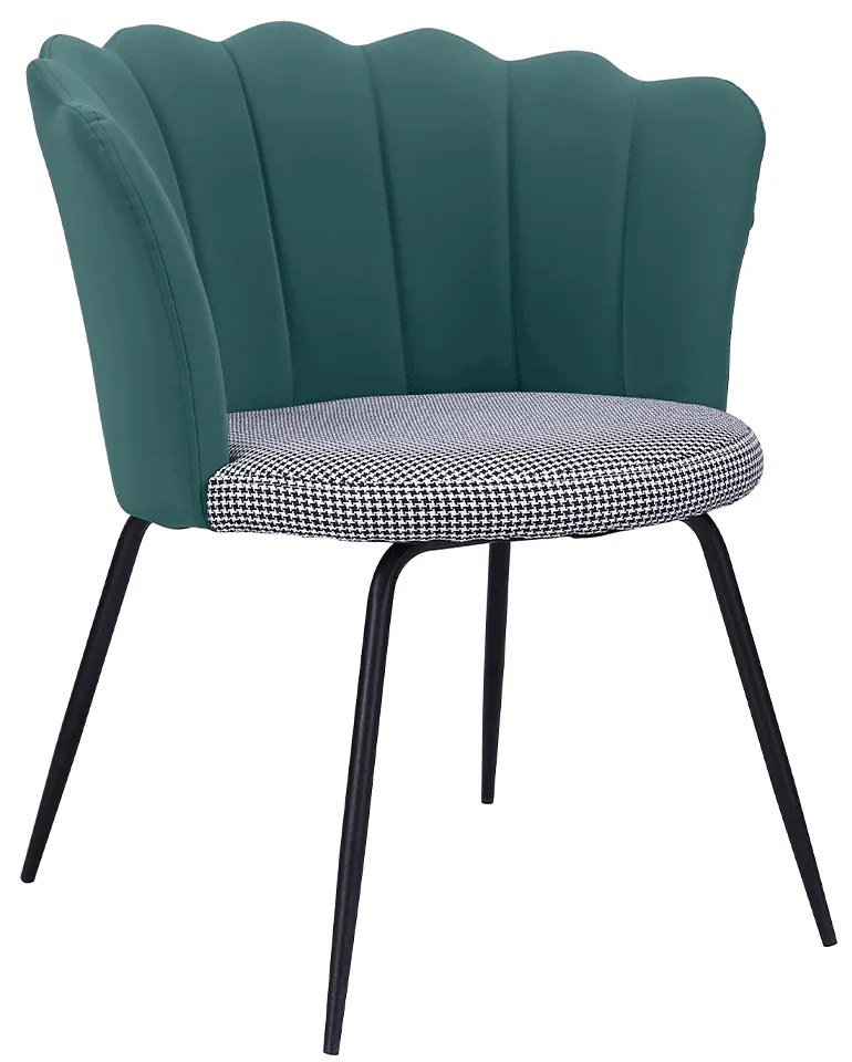 Fotoliu design, Art-deco, verde / model, piele ecologică / ţesătură, NELIN