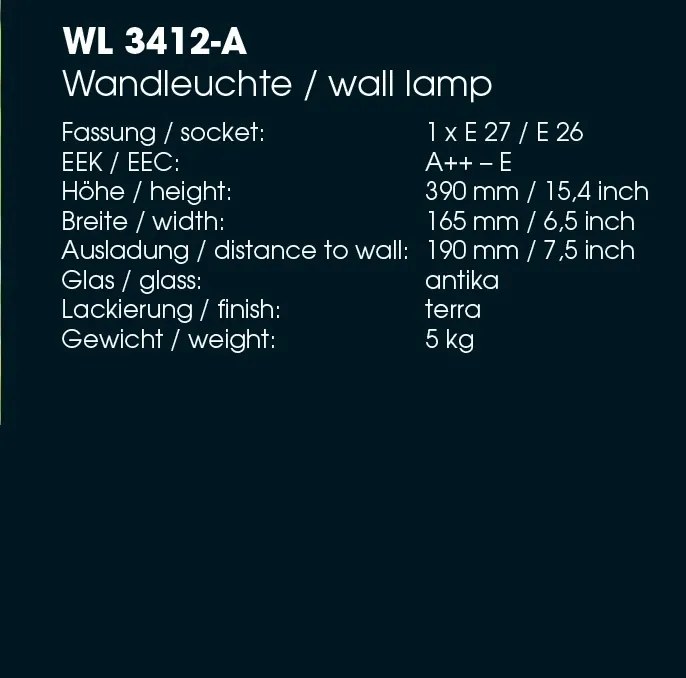 Aplica iluminat exterior design felinar din fier forjat WL 3412-A