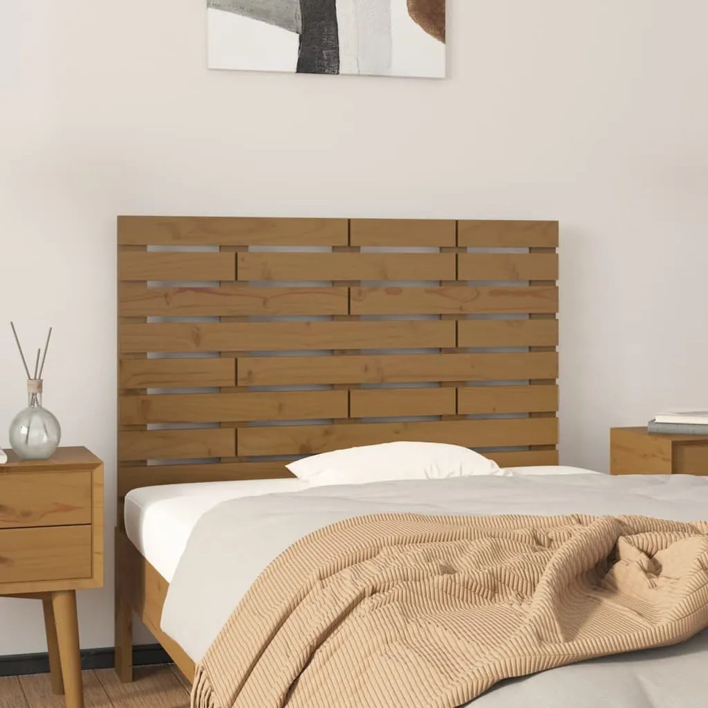 824726 vidaXL Tăblie de pat pentru perete, maro miere, 96x3x63 cm, lemn pin
