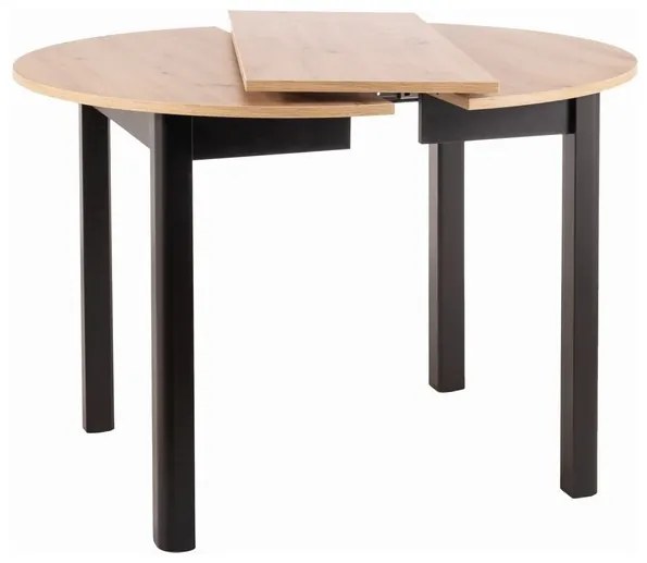 Masa extensibila Dante stejar artizan/negru mat - L102-142 cm