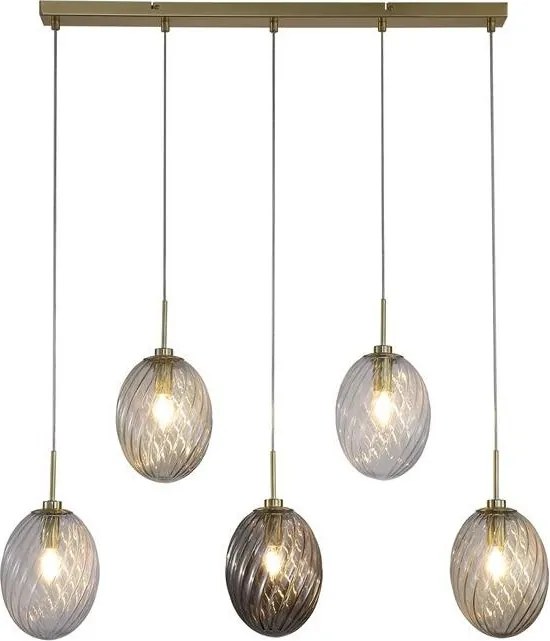 Lustra cu 5 pendule sticla colorata Whirl