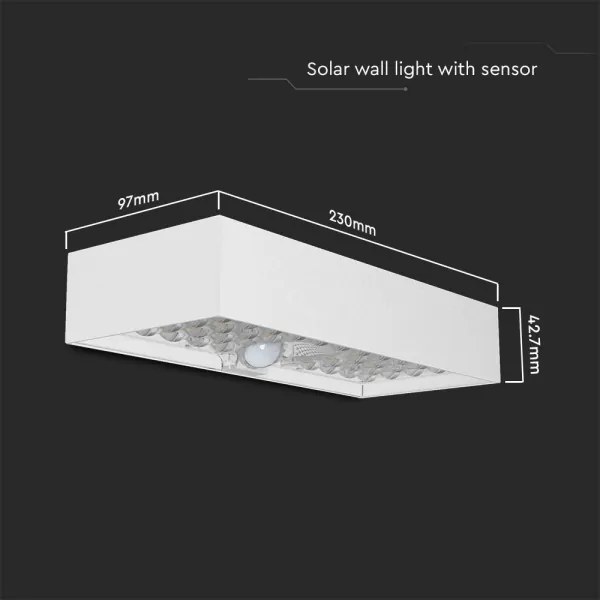 Aplică LED solară cu senzor LED/6W/3,7V IP65 4000K alb