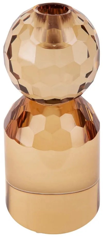 Sfeșnic din sticlă bej și galben Crystal Art - PT LIVING