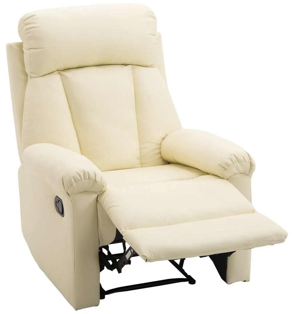 Fotoliu recliner cu spatar rabatabil HOMCOM, piele ecologica, 80×97×107cm | Aosom Romania