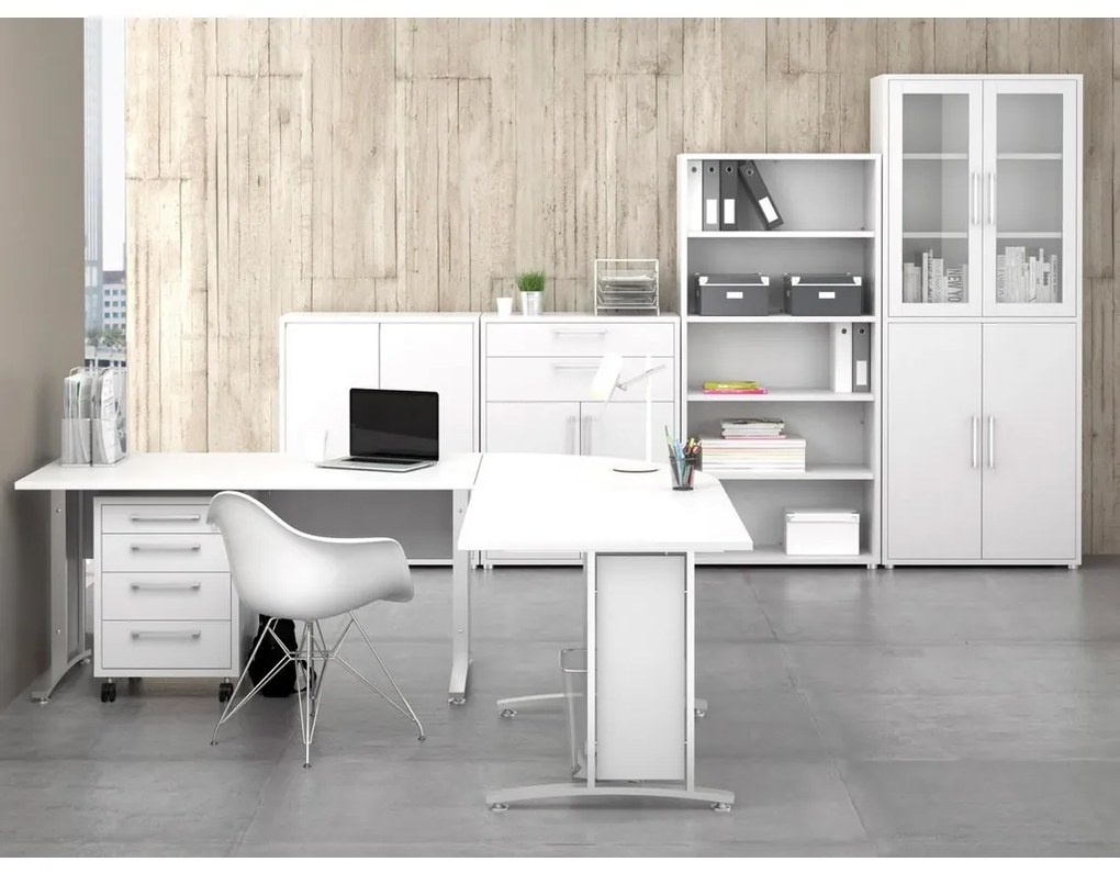 Uși pentru dulap Modulo 83,6 x 105,4 cm vitrat, alb / transparent