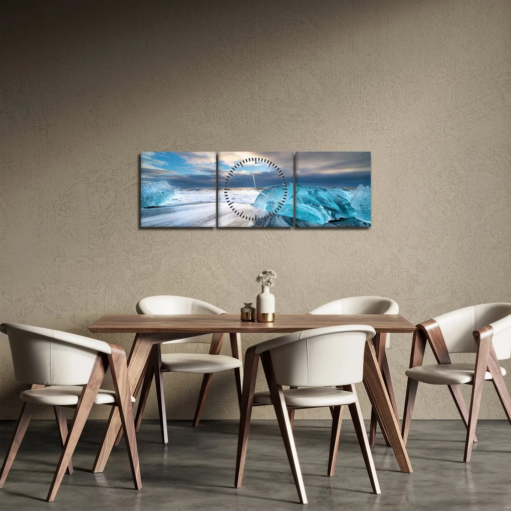 Tablou - Plaja Diamond Beach (cu ceas) (90x30 cm)