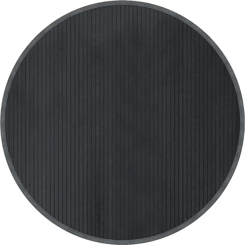 vidaXL Covor rotund, gri, 100 cm, bambus