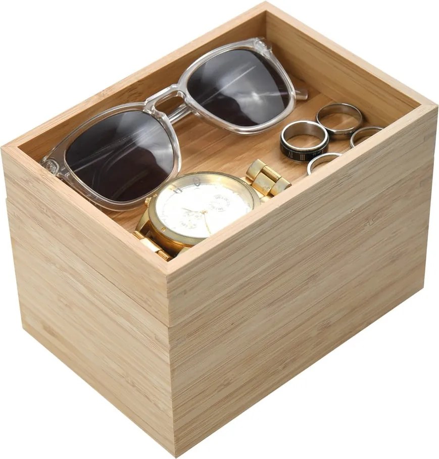 Organizator de baie în culoare naturală pentru cosmetice, din bambus Isalys – MSV