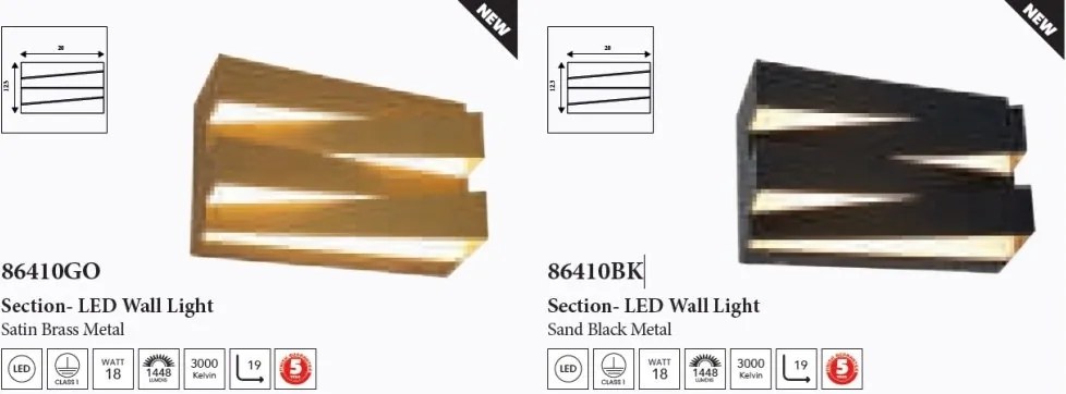 Aplica LED de perete moderna Section