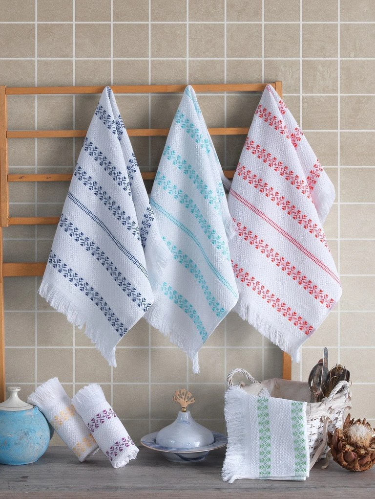 Set 6 prosoape bucatarie ILDA, multicolor, bumbac, 40x60 cm