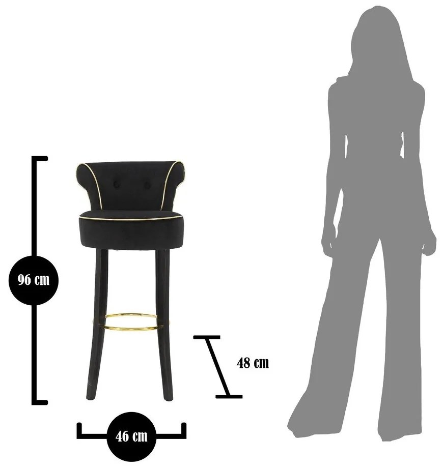 Scaun de bar albastru din catifea 96 cm Luxy – Mauro Ferretti