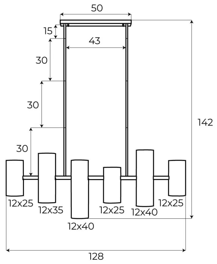 Lustra design modern LAXER 6L, negru