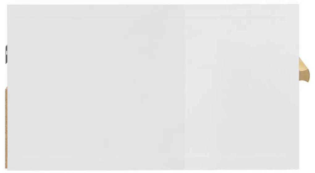 Noptiera de perete, alb extralucios, 35x35x20 cm 1, Alb foarte lucios