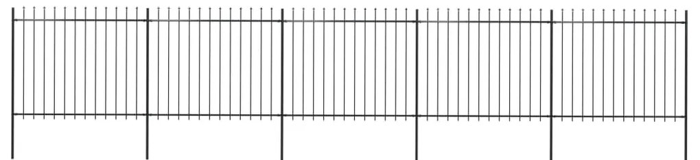 vidaXL Gard de grădină cu vârf tip suliță din oțel 892,5x150 cm, negru