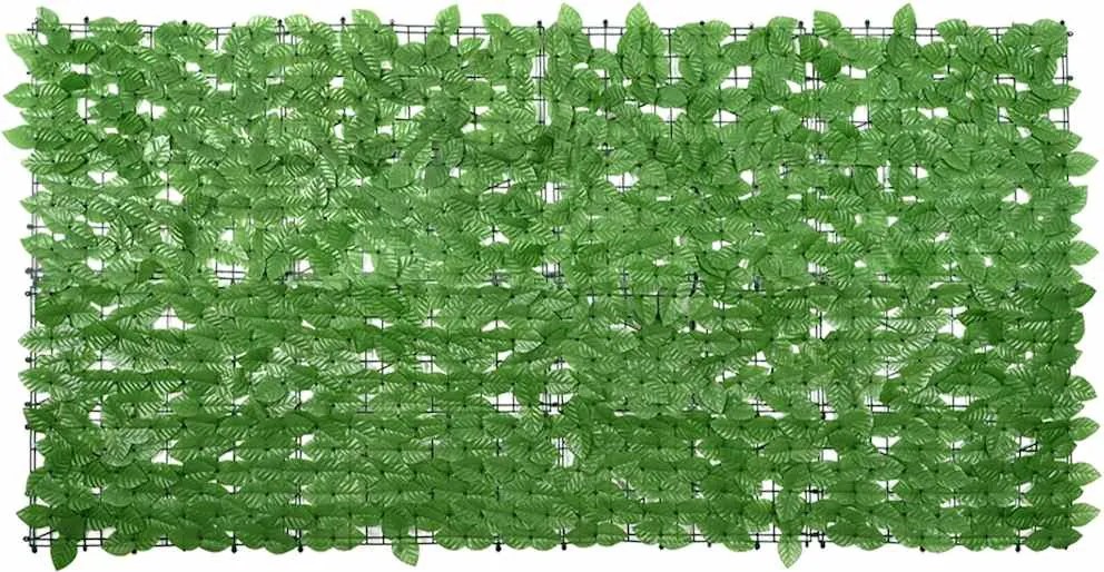 vidaXL Paravan de balcon, frunze verzi, 200x100 cm