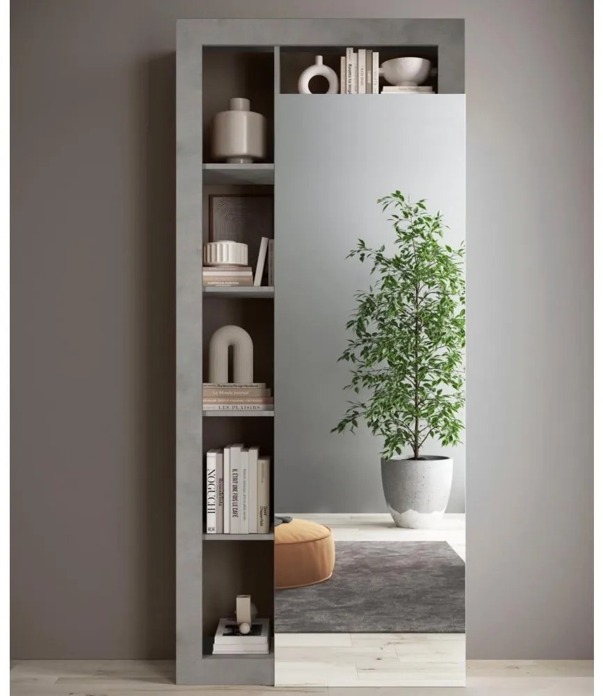 Dulap de haine LENOR 91 x 209 cm, alb/gri beton