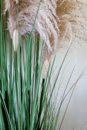Plantă artificială decorativă, tip stuf verde, H170 cm, „Fleur”