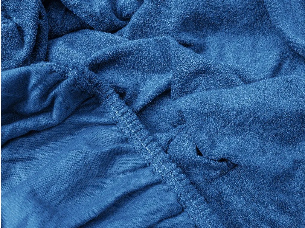 Cearsaf Frotir cu elastic EXCLUSIVE 90x200 cm albastru inchis