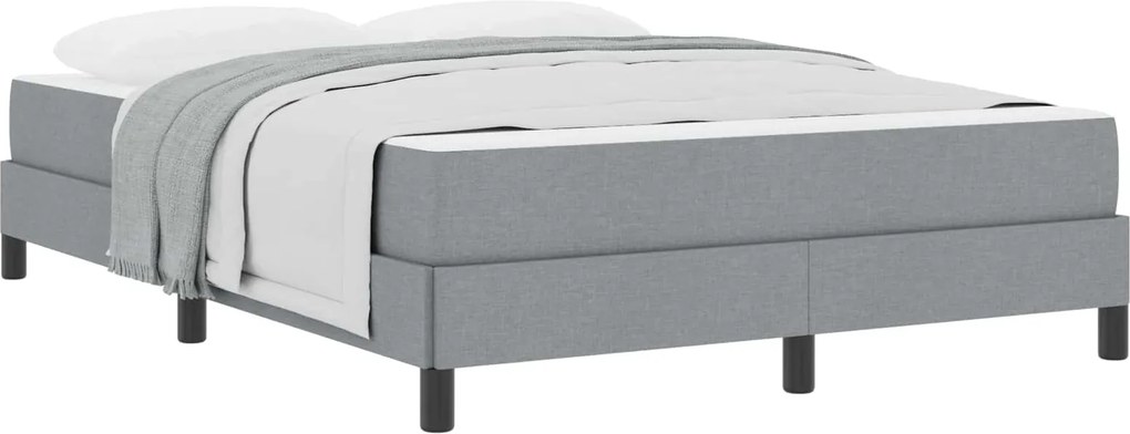 vidaXL Pat cu arcuri cu saltea Gri deschis 160 x 200 cm țesătură