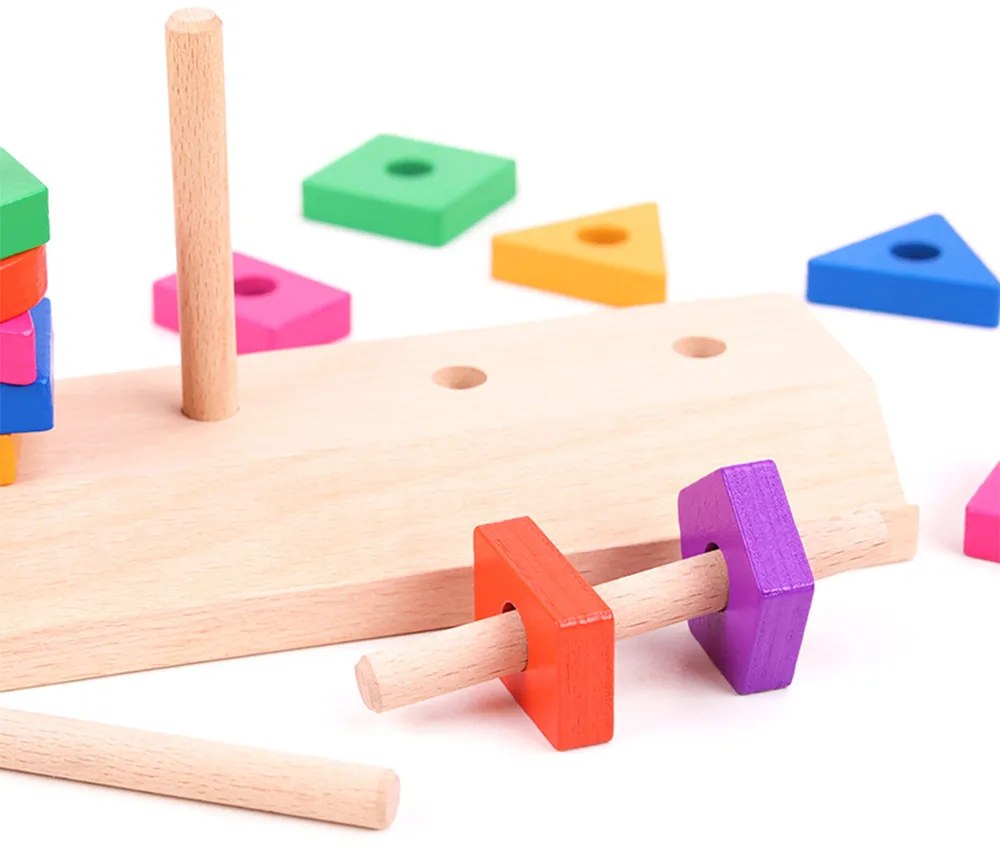 Jucărie Montessori din lemn cu sortator de forme