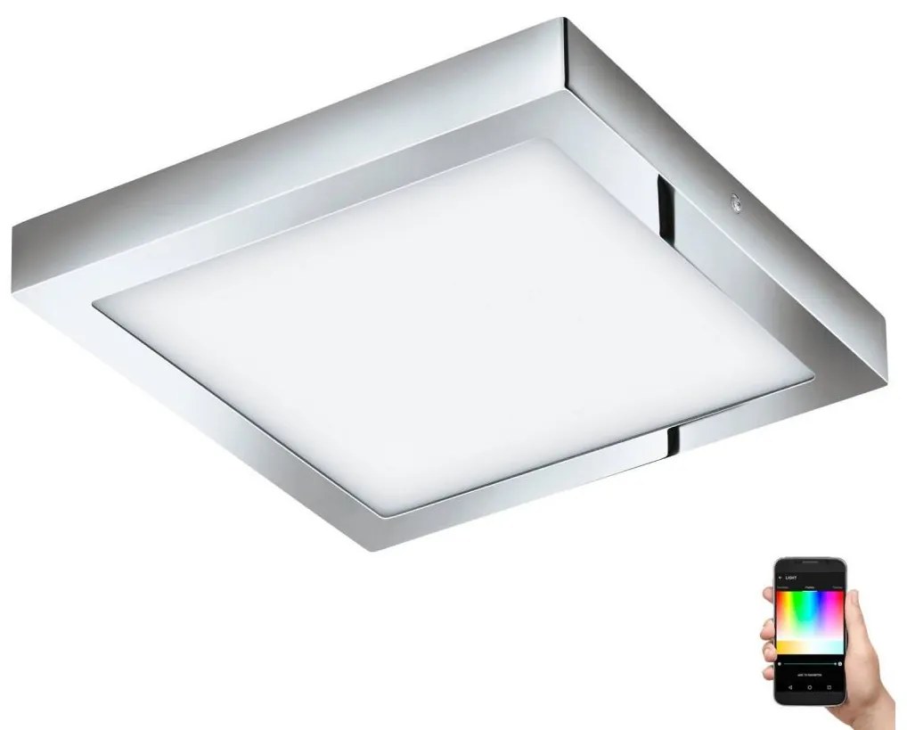 Plafonieră LED RGBW dimabilă pentru baie Eglo 33668 FUEVA-C 21W/230V 30x30cm