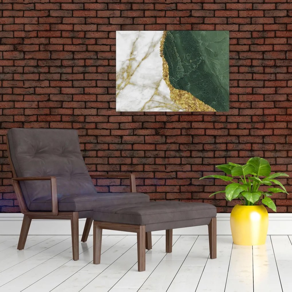 Tablou pe sticlă - Marmură verde N⁰3 (70x50 cm)