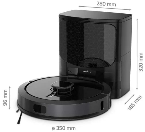 Nedis WIFIVCL002CBK - Aspirator robot Wi-Fi Tuya cu mop, negru + DO