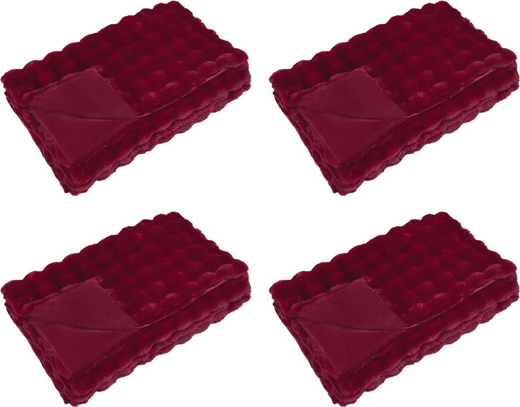 vidaXL Pătură din de iepure artificial antiderapantă Olite 4 pcs