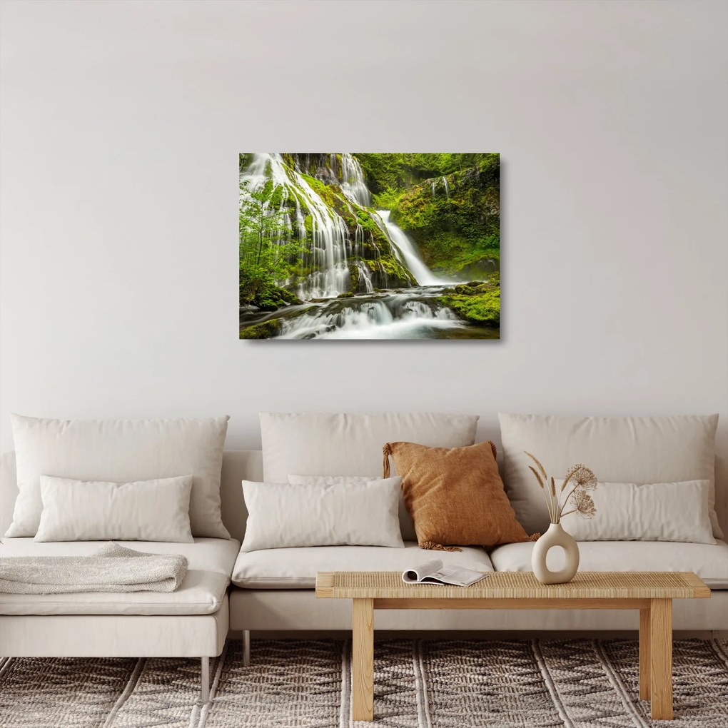Tablou pe sticlă - Cascada, Wind River Valley (70x50 cm)