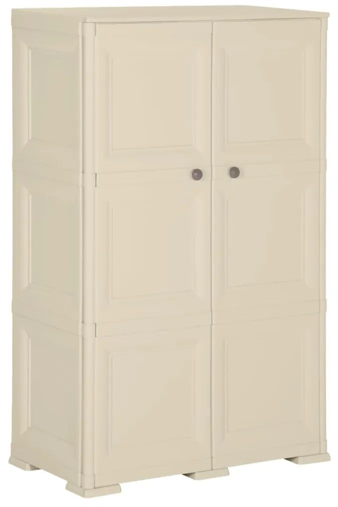 vidaXL Dulap din plastic, 79x43x125 cm, alb angora, design de lemn