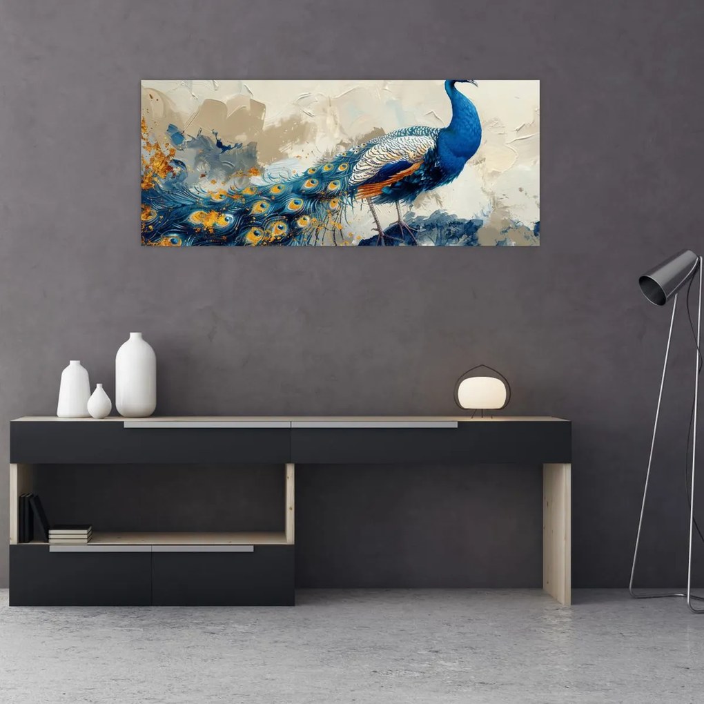 Tablou - Peacock, pictură (120x50 cm)