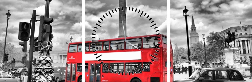 Tablou - Trafalgar Square (cu ceas) (90x30 cm)