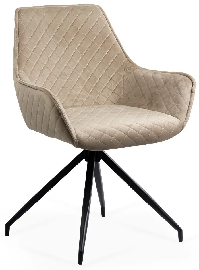 Scaune living rotative din catifea BUC 0223 bej