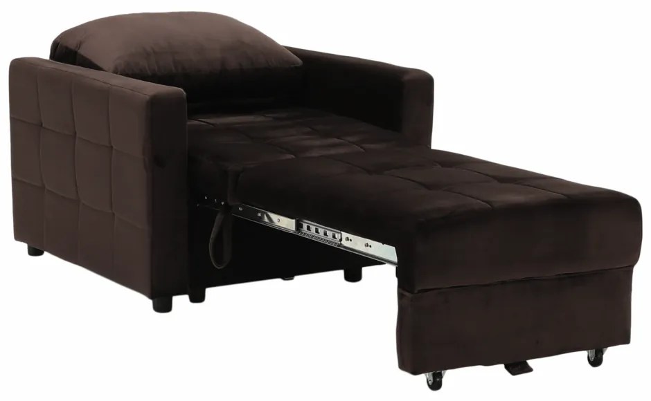 Fotoliu extensibil, catifea Velvet ciocolatiu, PECHRO
